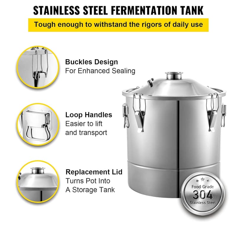 VEVOR 18.5Gal Alcohol Still Kit with Ceramic Balls for Distilling