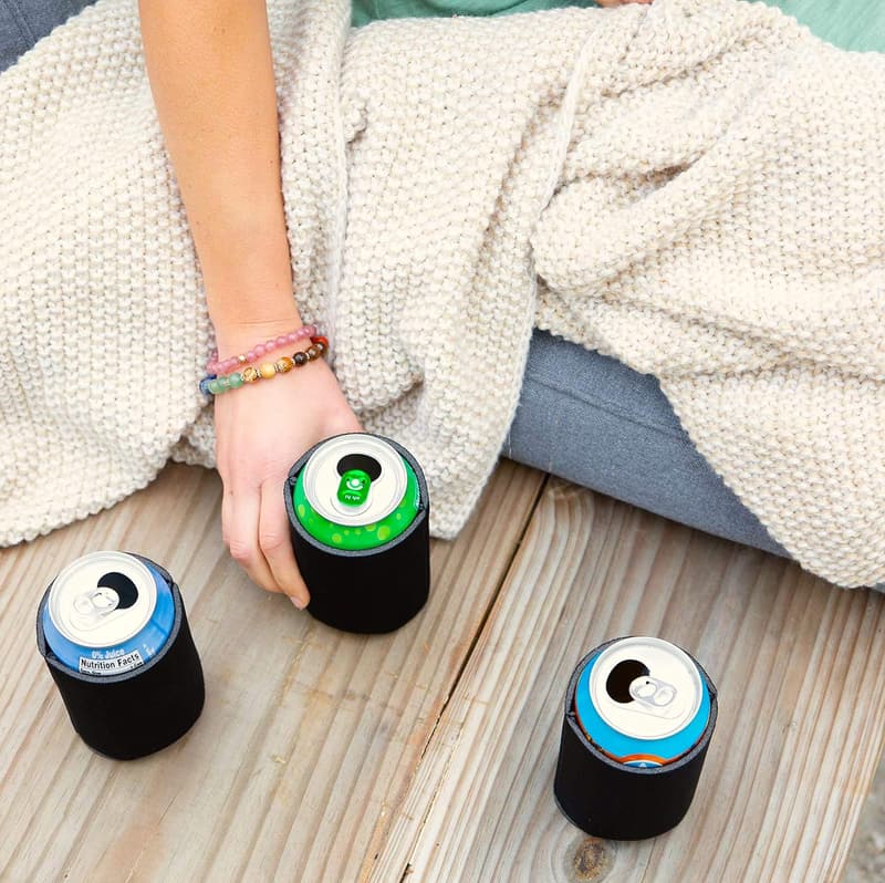 14-Pack Black Insulated Beer Can Sleeves for Vinyl Projects