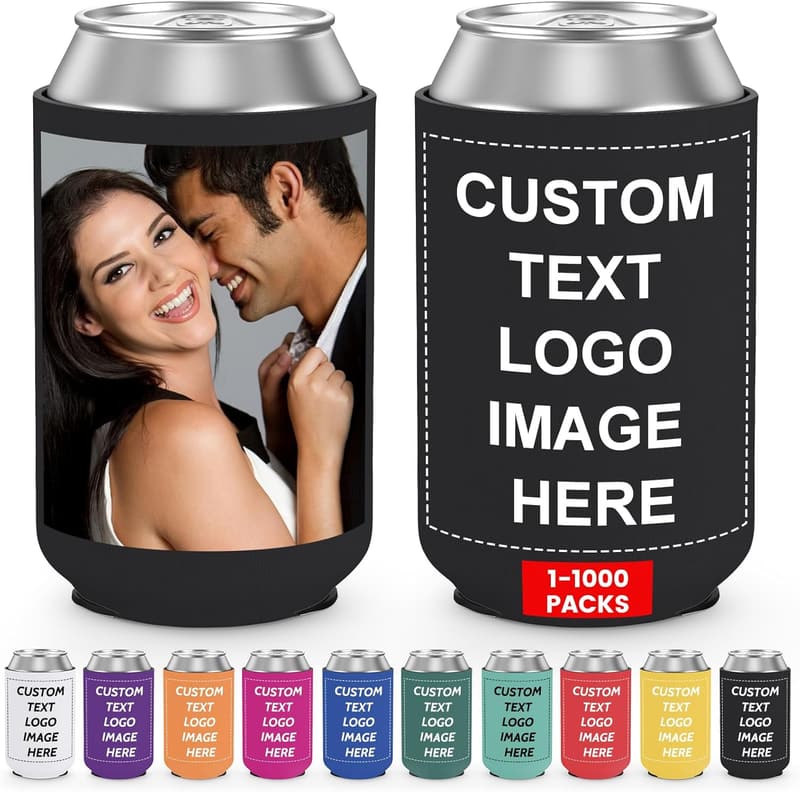 Personalized Can Coolers for Weddings and Parties - Bulk 1-1000pcs