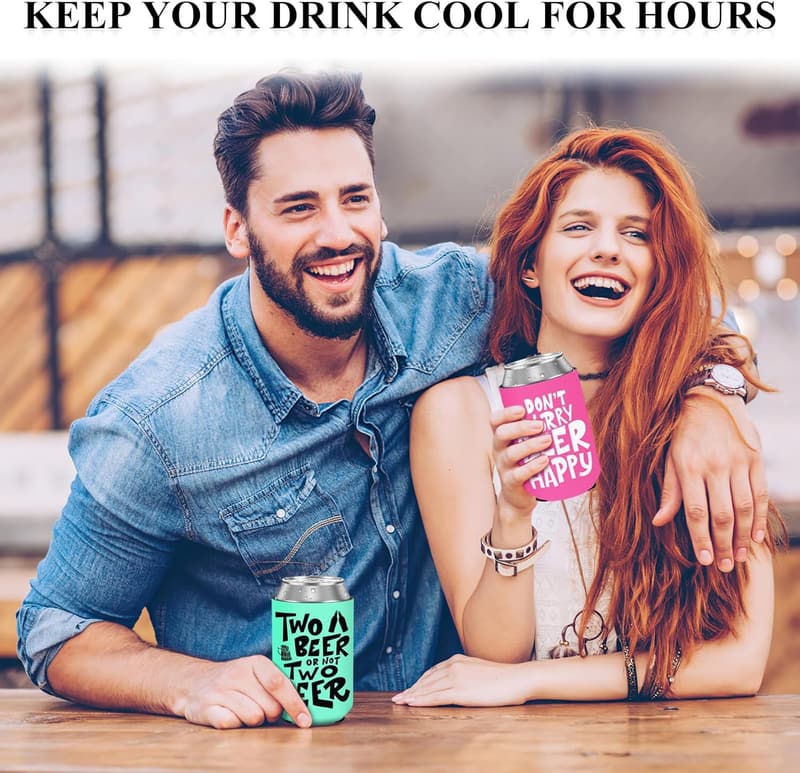 Personalized Beer Can Coolers - 20 Pcs for Wedding Parties