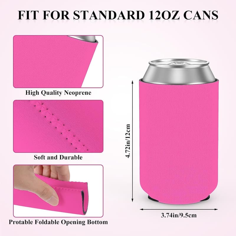 Personalized Beer Can Coolers - 20 Pcs for Wedding Parties