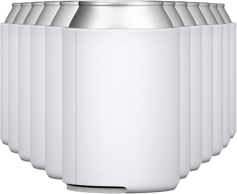 Blank Can Cooler Sleeves 15-Pack - Soft Insulated White