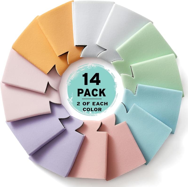 Beer Can Cooler Sleeves 14-Pack - Insulated Sublimation Blanks