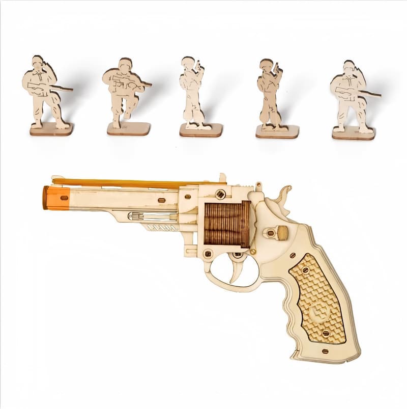 ROKR 3D Wooden Puzzle Rubber Band Gun Craft Kit