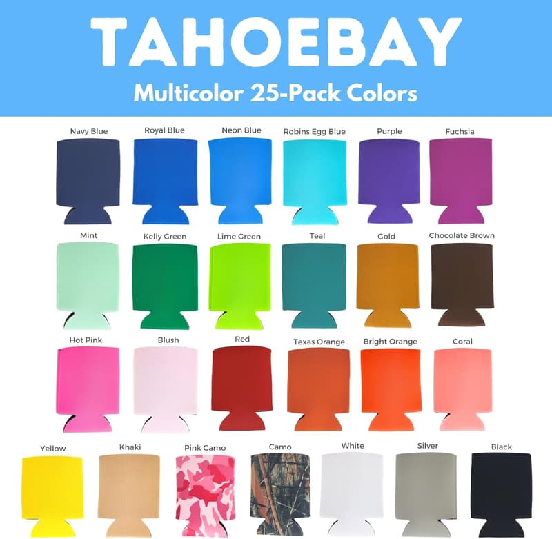 Sublimation Blank Beer Can Cooler Sleeves (25-Pack)