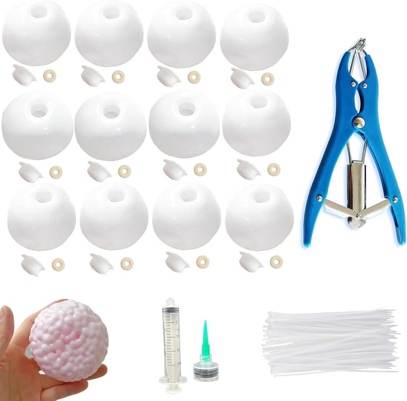 DIY Stress Ball Kit - 12 Milky Blank Skins for Customization