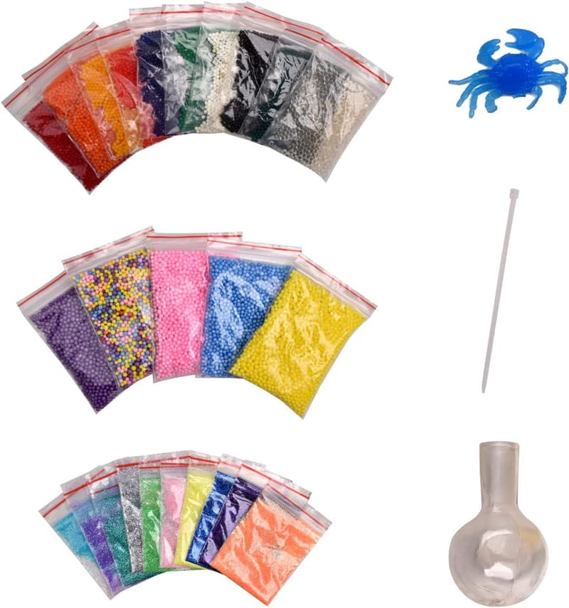 DIY Stress Ball Kit - 10 Balloons, Gel Beads & Foam Particles