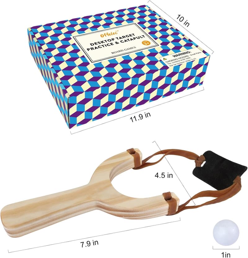 Outdoor Shooting Slingshot Game with Wooden Rubber Band Gun
