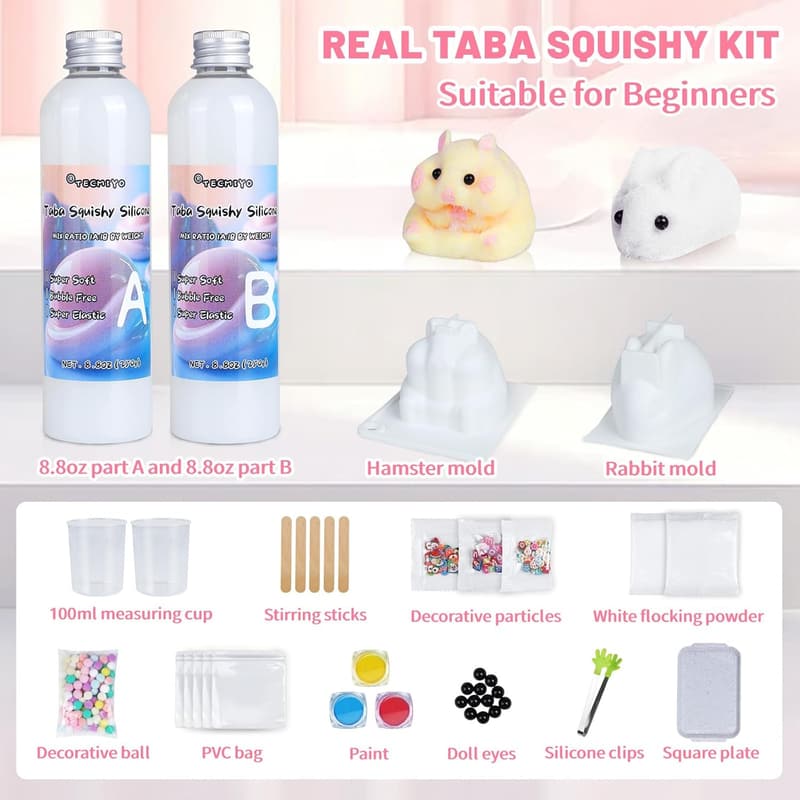 DIY Squishy Kit with AB Liquid Silicone for Beginners