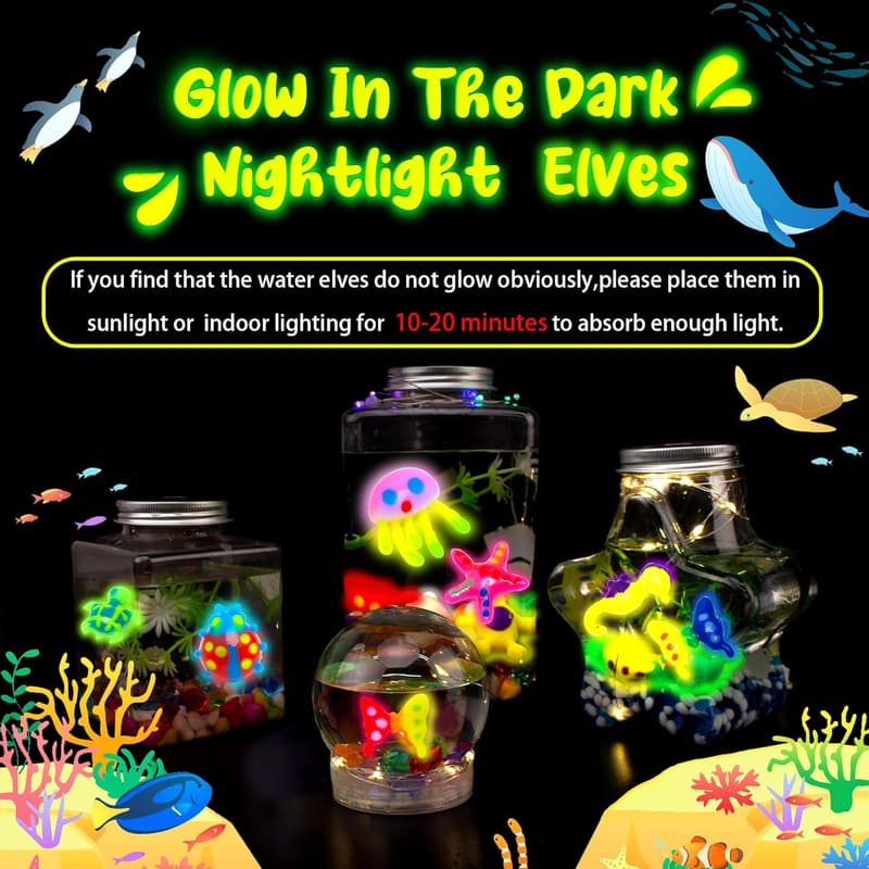Glow in the Dark Aqua Fairy Water Gel Toy Kit for Kids 3+