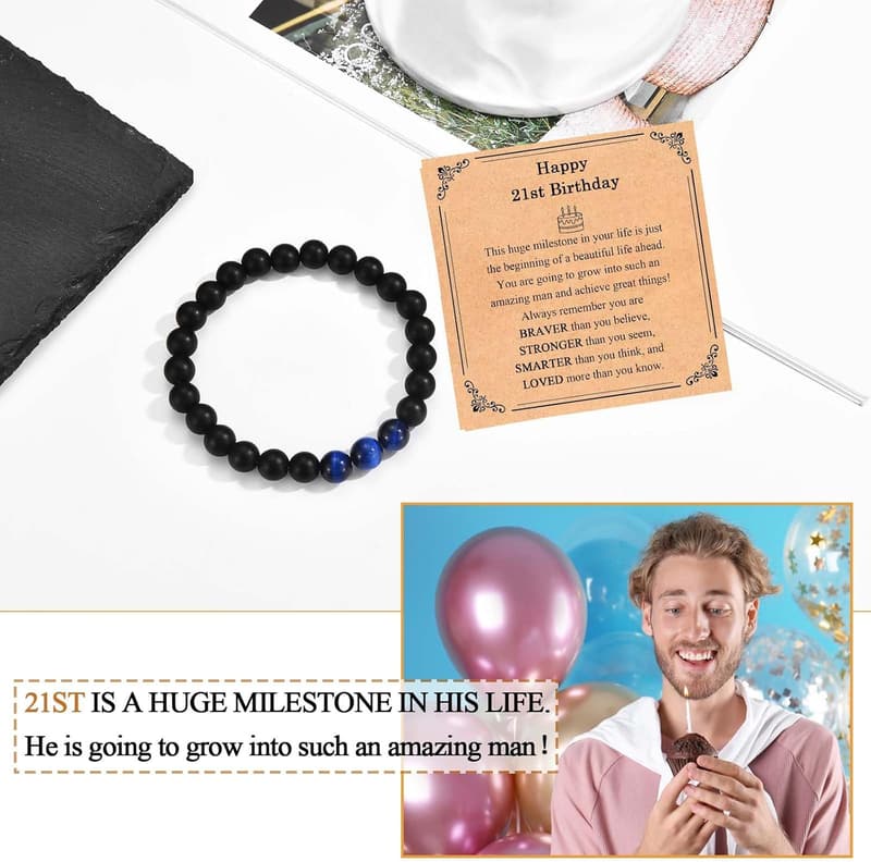 13th to 60th Birthday Bracelet Gift for Men and Boys