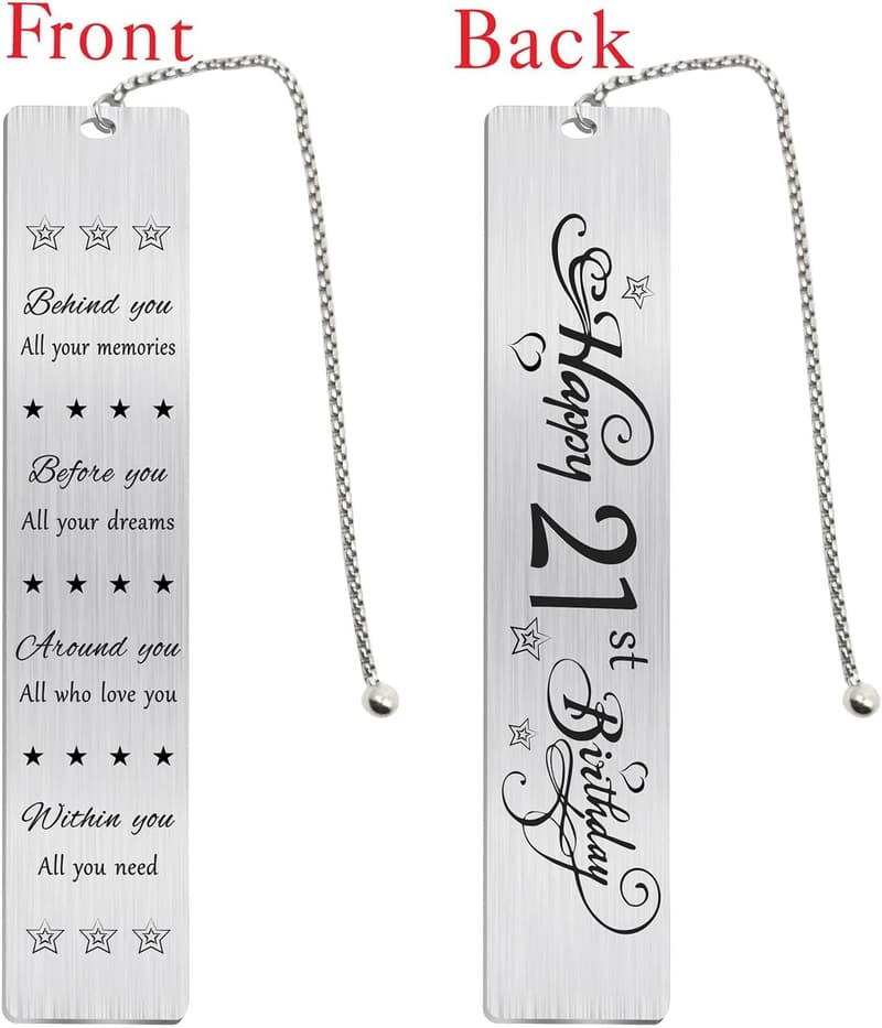21st Birthday Bookmark Gift for Men and Women