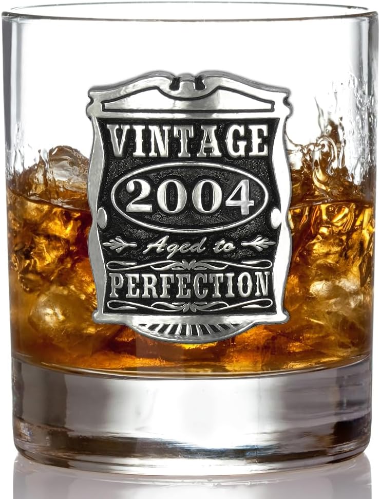 21st Birthday Vintage Whisky Rocks Glass for Men