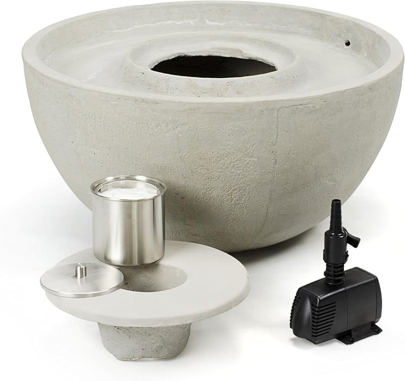 32-Inch Fire Fountain Water Feature for Patios and Gardens