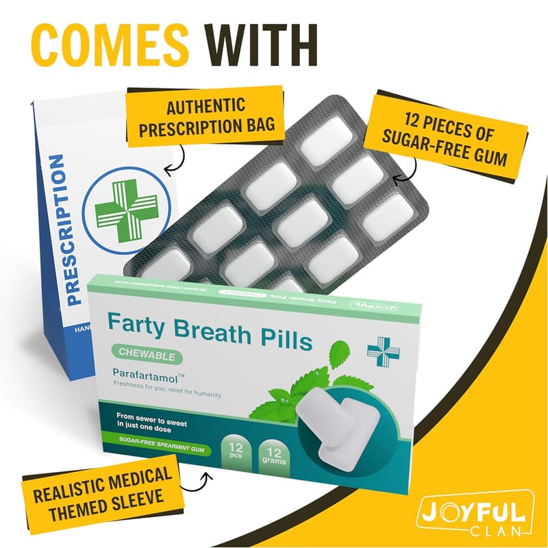 Funny Gag Gift: Farty Breath Chewing Gum for Adults