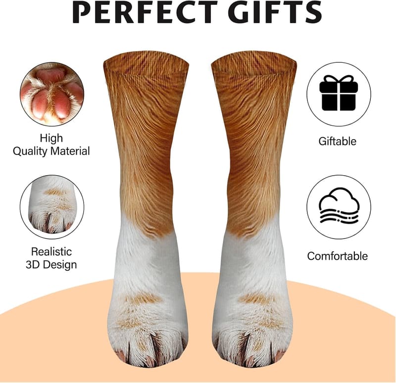 3D Animal Paws Novelty Socks - Fun Valentine's Gift