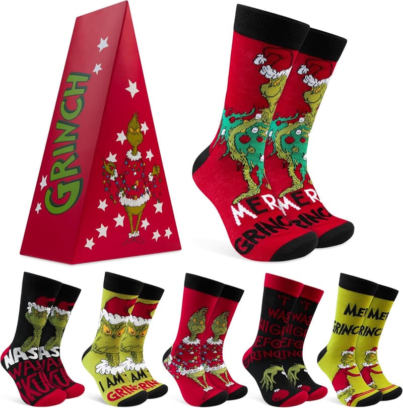 Christmas Holiday Crew Socks for Men and Teens - Soft & Breathable Multipack