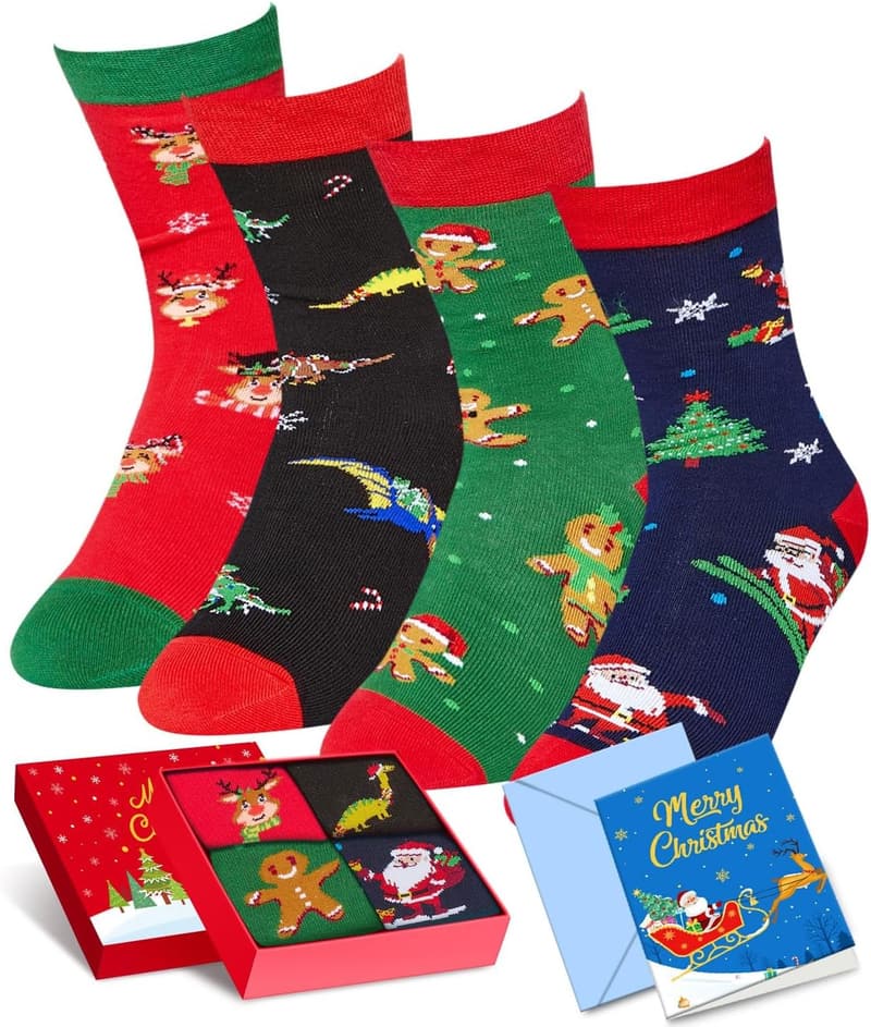 Xmas Stocking Socks with Greeting Card for Teens