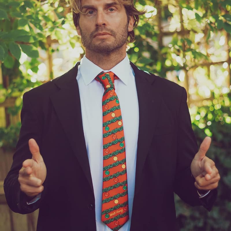Funny Christmas Tie for Men – Humorous Well Hung Necktie