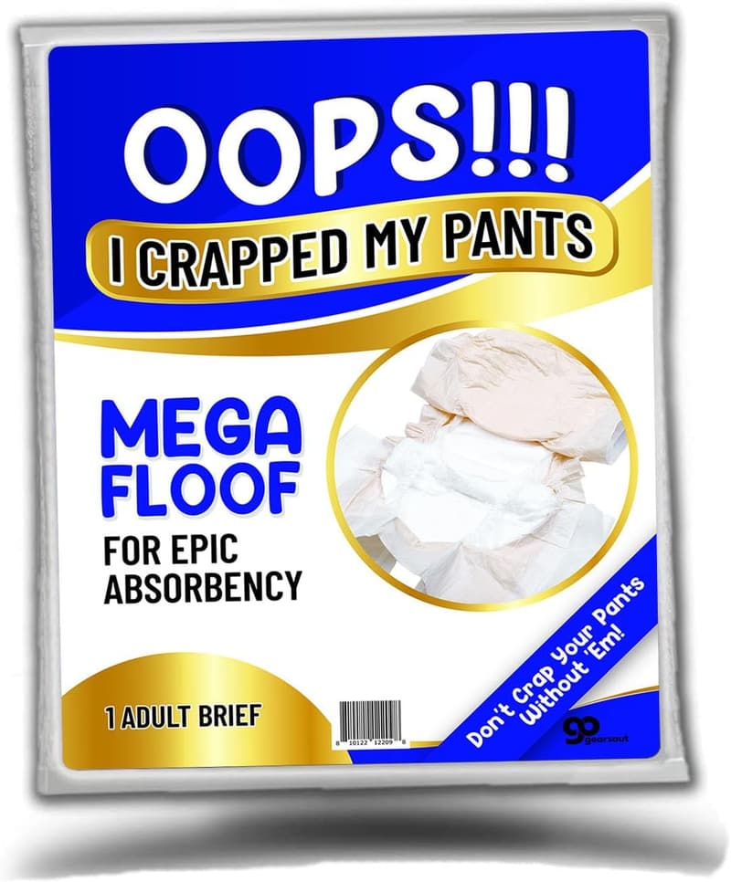 Funny Diaper Gag Gift for Adults - Over-The-Hill Poop Protection