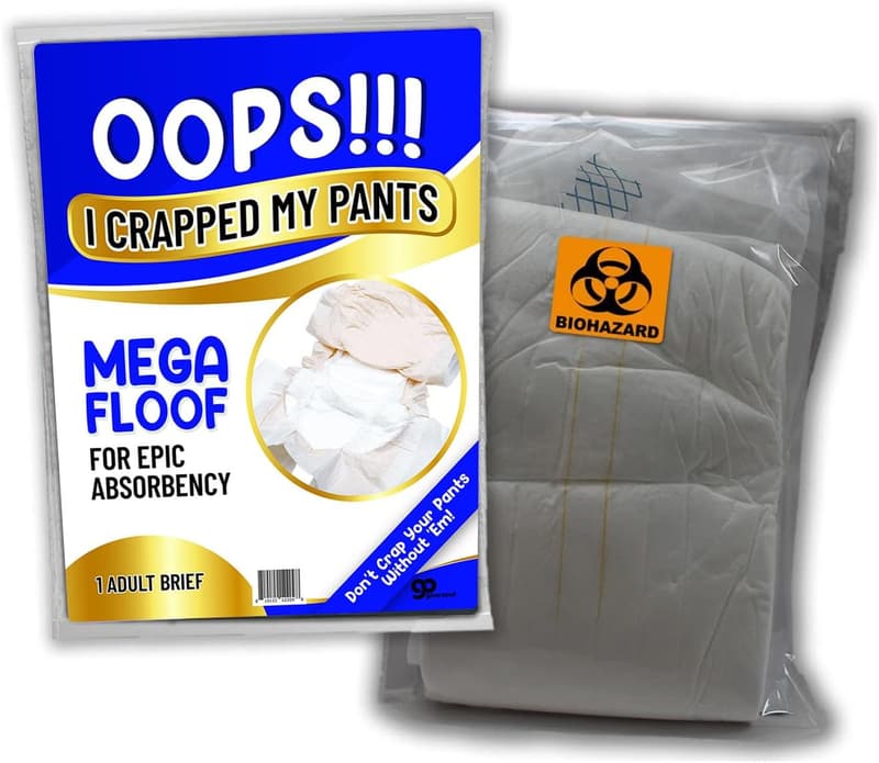 Funny Diaper Gag Gift for Adults - Over-The-Hill Poop Protection