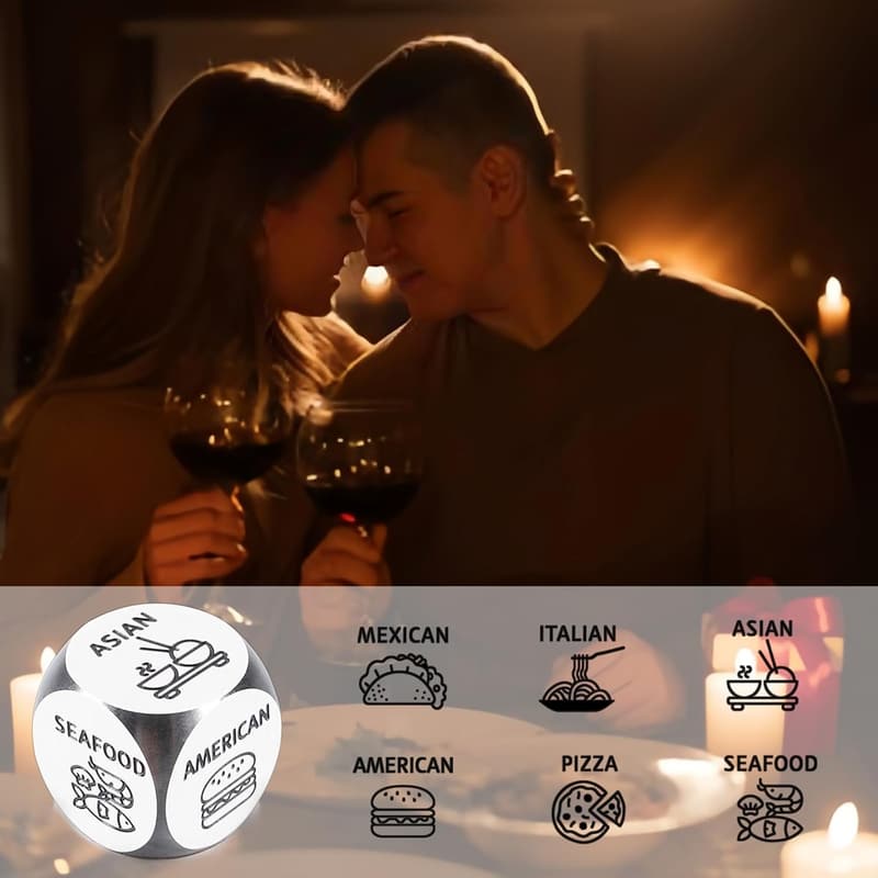 Valentine's Day Food Dice Gift for Couples and Adults