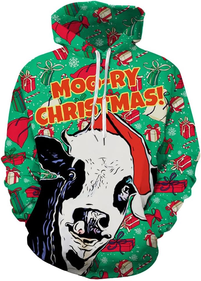 Unisex 3D Christmas Sweatshirt with Kangaroo Pocket