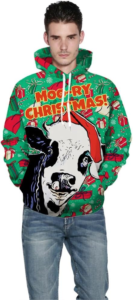 Unisex 3D Christmas Sweatshirt with Kangaroo Pocket