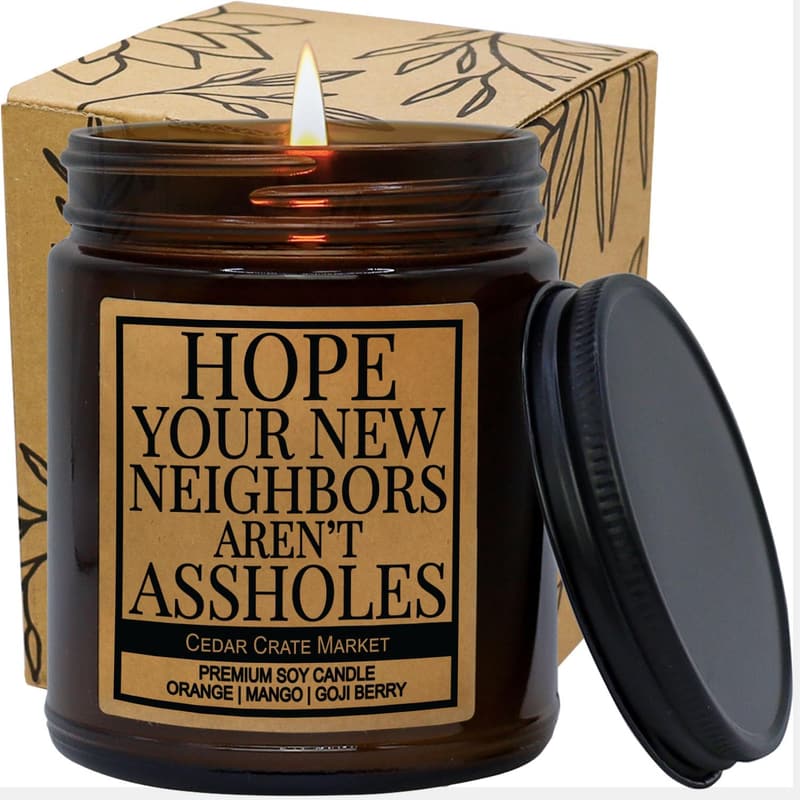 Housewarming Candle - Funny 100% Soy Wax Gift for Friends