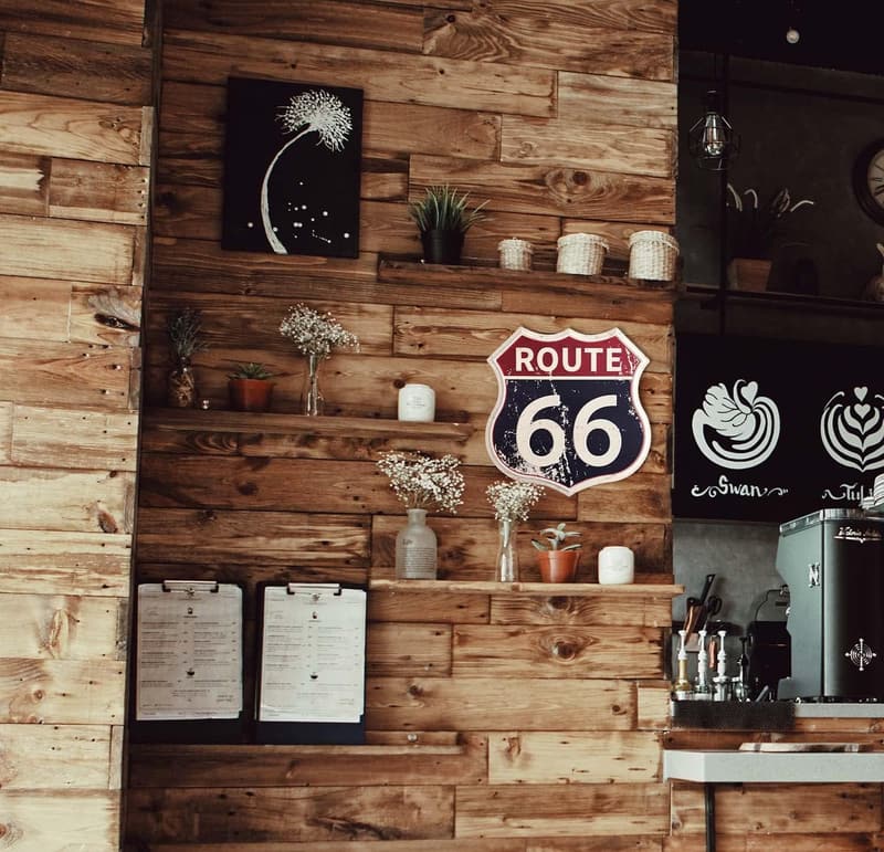 Vintage Route 66 Metal Tin Sign for Home or Garage Decor