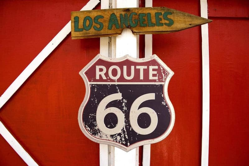 Vintage Route 66 Metal Tin Sign for Home or Garage Decor