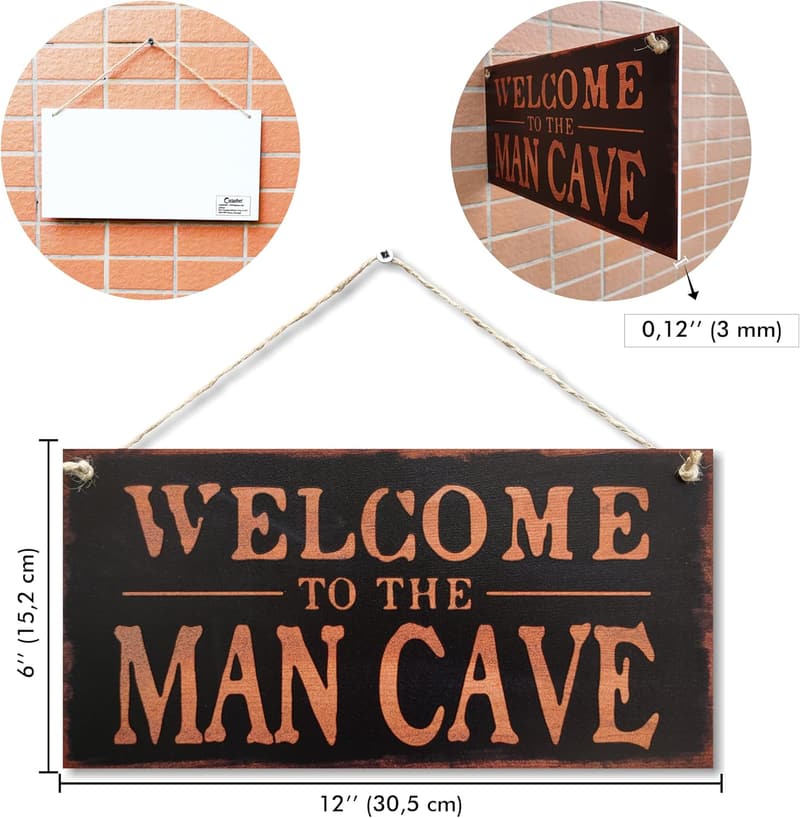 Welcome to the Man Cave! Decorative Wall Sign, 6