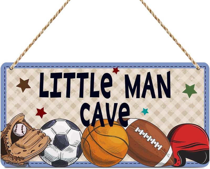 Boys Sports Room Decor Sign - Wooden Hanging Plaque