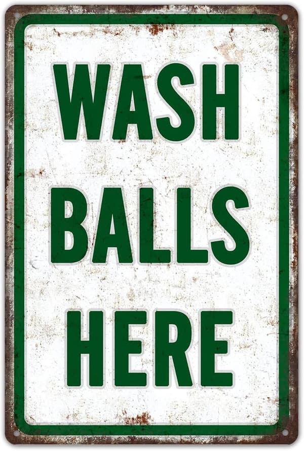 Golf Club Wall Decor - Vintage Funny Tin Sign for Man Cave (12x8)