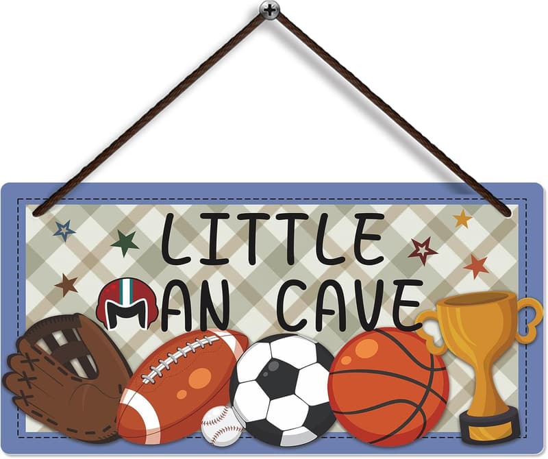Boys' Room Decor: Little Man Cave Wall Art Plaque