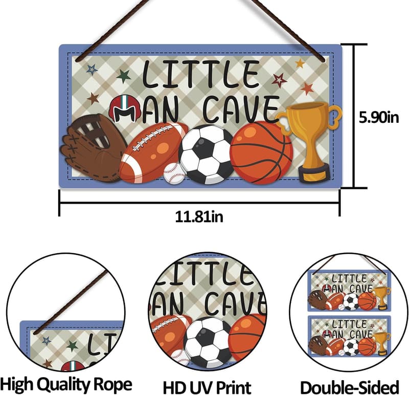 Boys' Room Decor: Little Man Cave Wall Art Plaque
