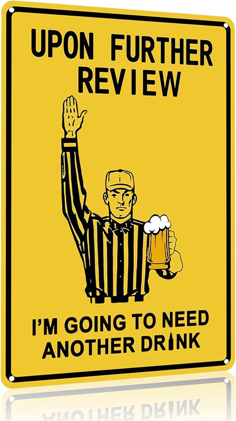 Vintage Football Tin Sign for Man Cave or Bar Decor - 8x12 Inch