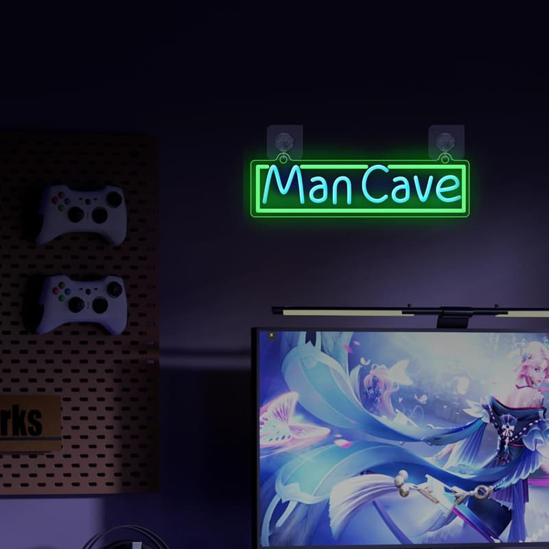 Dimmable LED Neon Sign for Man Cave - USB Powered Wall Light