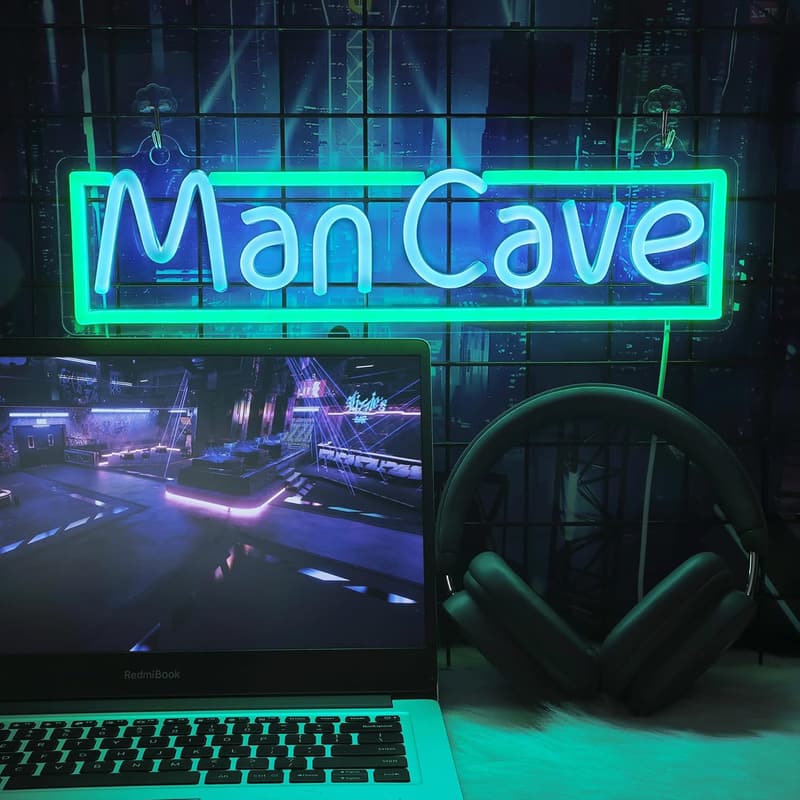 Dimmable LED Neon Sign for Man Cave - USB Powered Wall Light
