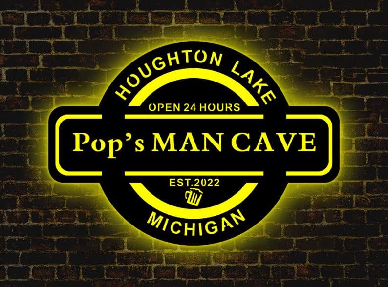Personalized LED Man Cave Sign Wall Decor