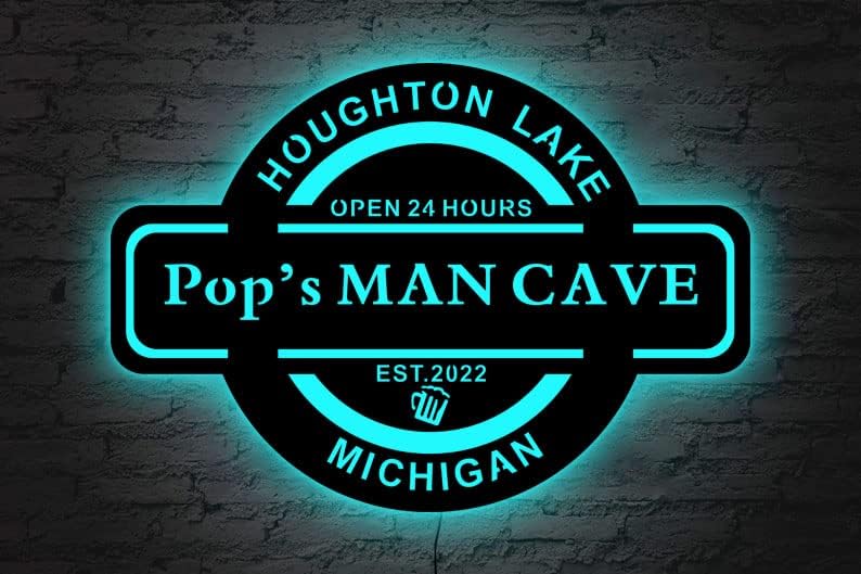 Personalized LED Man Cave Sign Wall Decor