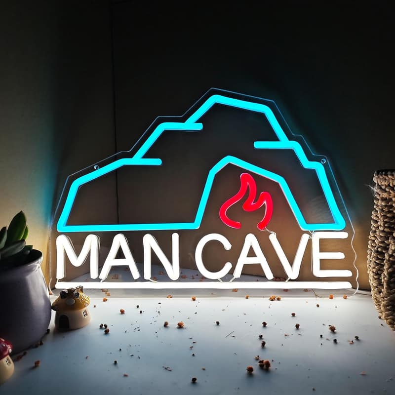 Man Cave Neon Wall Sign - LED Light Decor for Home Bar