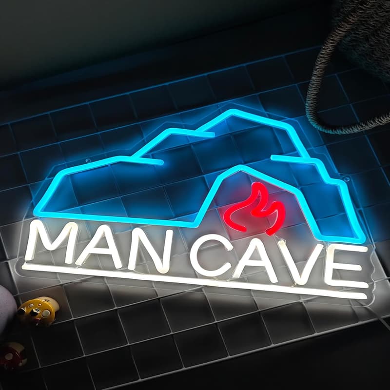 Man Cave Neon Wall Sign - LED Light Decor for Home Bar