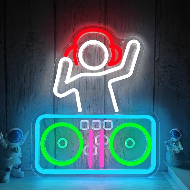 Dimmable DJ Neon Sign for Bedroom and Man Cave Decor
