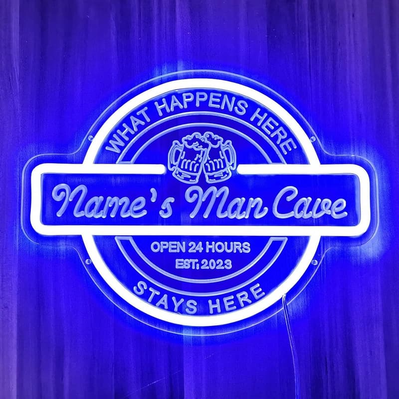 Personalized Neon Bar Sign for Man Cave Decor
