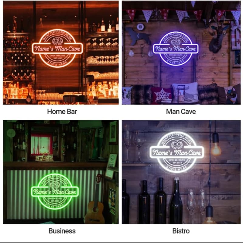 Personalized Neon Bar Sign for Man Cave Decor