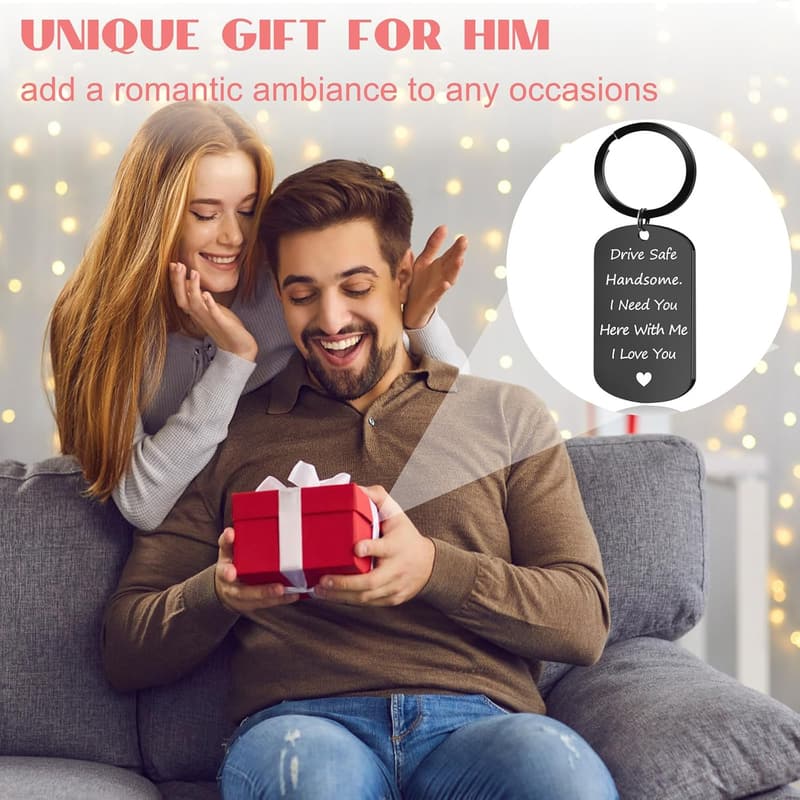 Drive Safe Keychain for Him - I Love You Gift