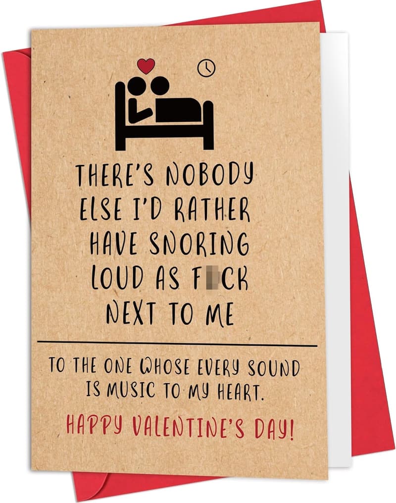 Naughty Valentine's Day Card for Him - Snoring AF Design