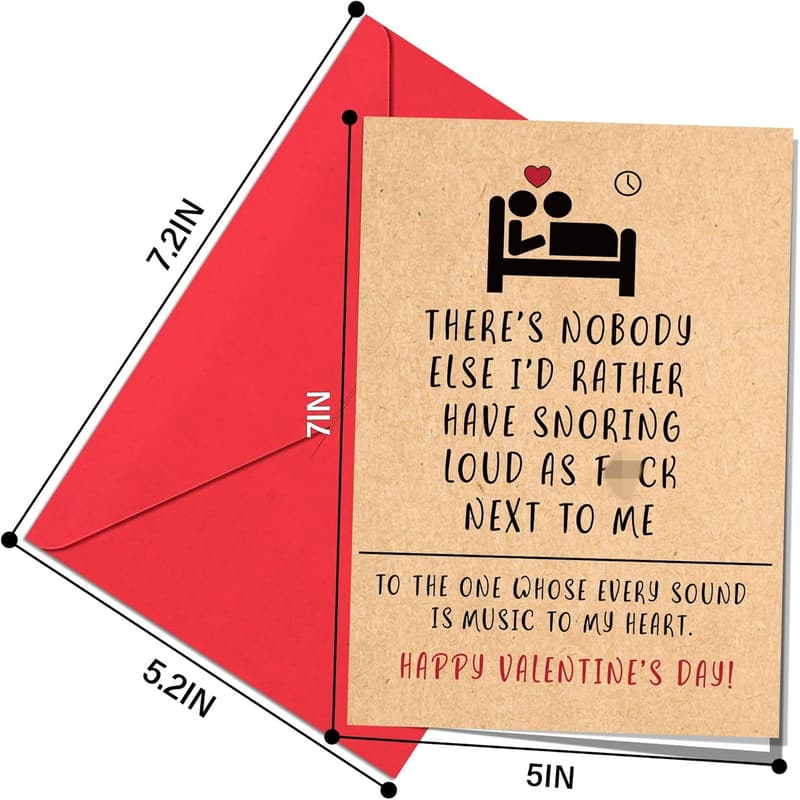 Naughty Valentine's Day Card for Him - Snoring AF Design
