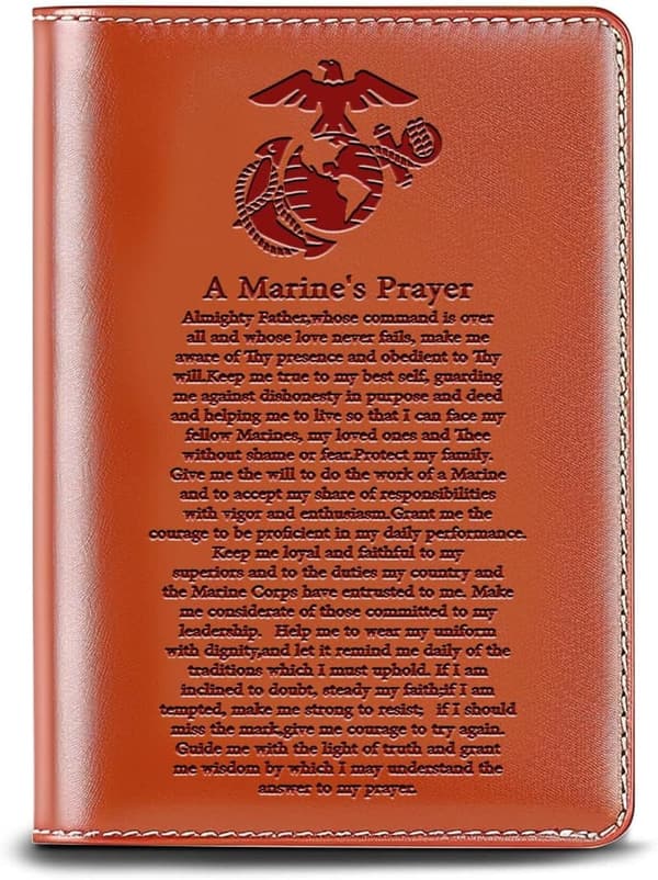 Marine's Prayer Leather Journal - Appreciation Gift for Marines